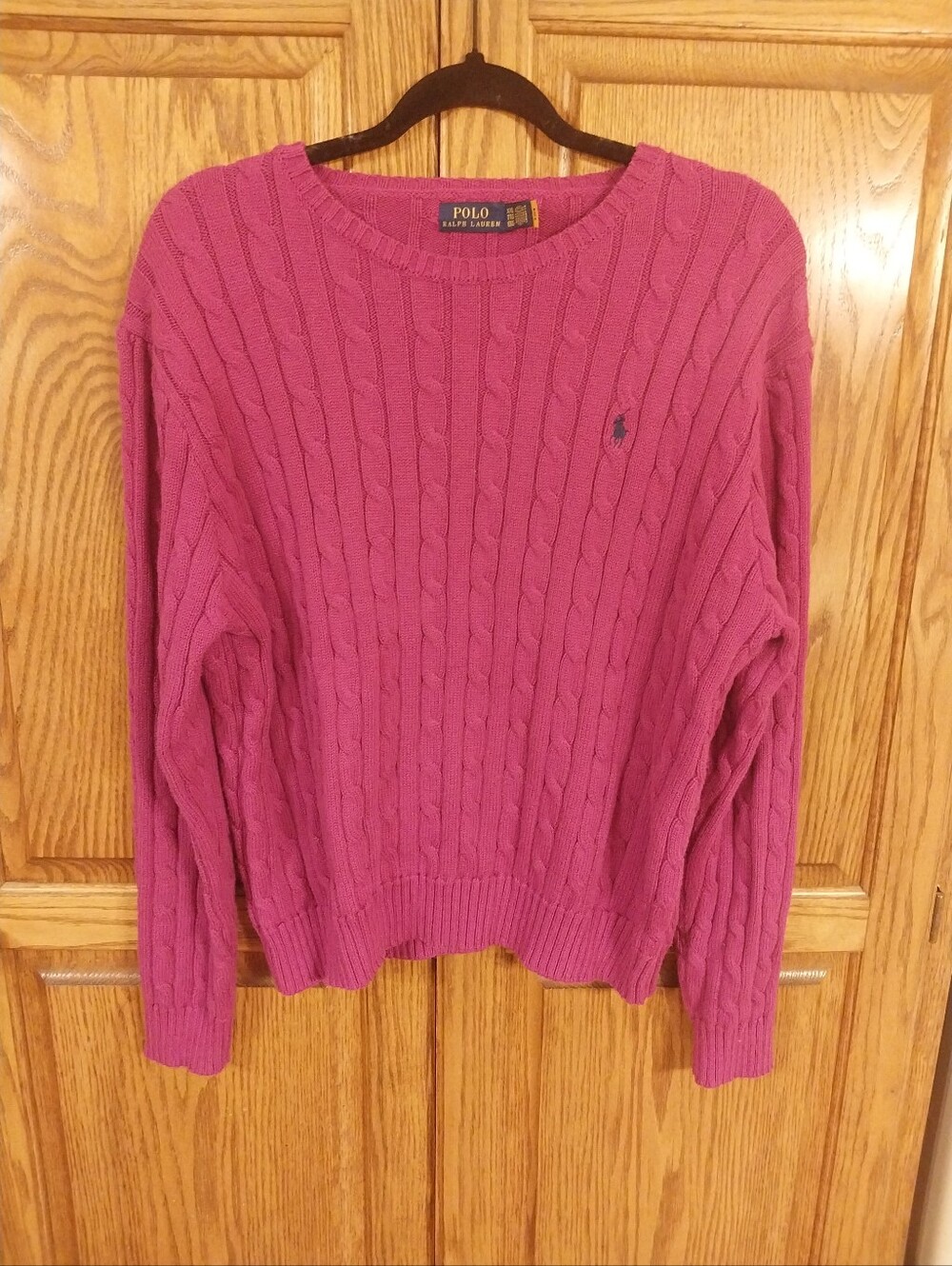 Polo Ralph Lauren Cable Knit Crew Neck Sweater Womwn's Size XX-Large Purple Pink